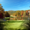 View of the 16th green on the Bald Mountain Course at Rumbling Bald Resort on Lake Lure