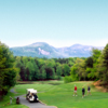 Golfers on the 11th fariway from Apple Valley Golf Course at Rumbling Bald Resort on Lake Lure