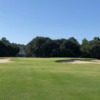 A view of hole #18 flanked by bunkers at The Currituck Club.
