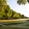 A view of a tee at The Cardinal by Pete Dye.