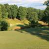 A sunny day view of the 6th green at Jackson Course from Rock Barn Golf and Spa.