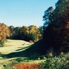 A fall view of green #11 at Stonewall Golf Course