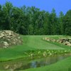 A view over the water of green at Neuse Golf Club