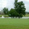A view of green protected by bunkers at Emerald Lake Golf Club