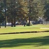 A view of green protected by bunkers at Valley Pine Country Club