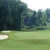 A view of a hole with sand traps on the left at Silo Run Golf Course
