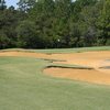 A view of hole #16 surrounded by bunkers at Raleigh Country Club