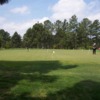 A view of the practice area at Forest Creek Golf Club