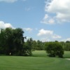 A view of green #3 protected by bunker at Blair Park Golf Course