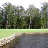 A view over the water of hole #13 at Charlotte National Golf Course