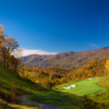 A fall view of tee #16 at Balsam Mountain Preserve