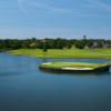 A view of the island green at Country Club of Landfall