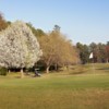 A sunny day view of a hole at Hillandale Golf Course