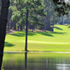 A view over the water of a hole at Forest Creek Golf Club