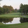 A view of green #15 from  the 16th landing area (Bob Mullin) at Occoneechee Golf Club