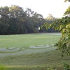 A view of green #12 from the 13rd tee at Southern Pines Golf Club