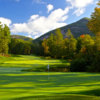 A view of a green at Wade Hampton Golf Course.